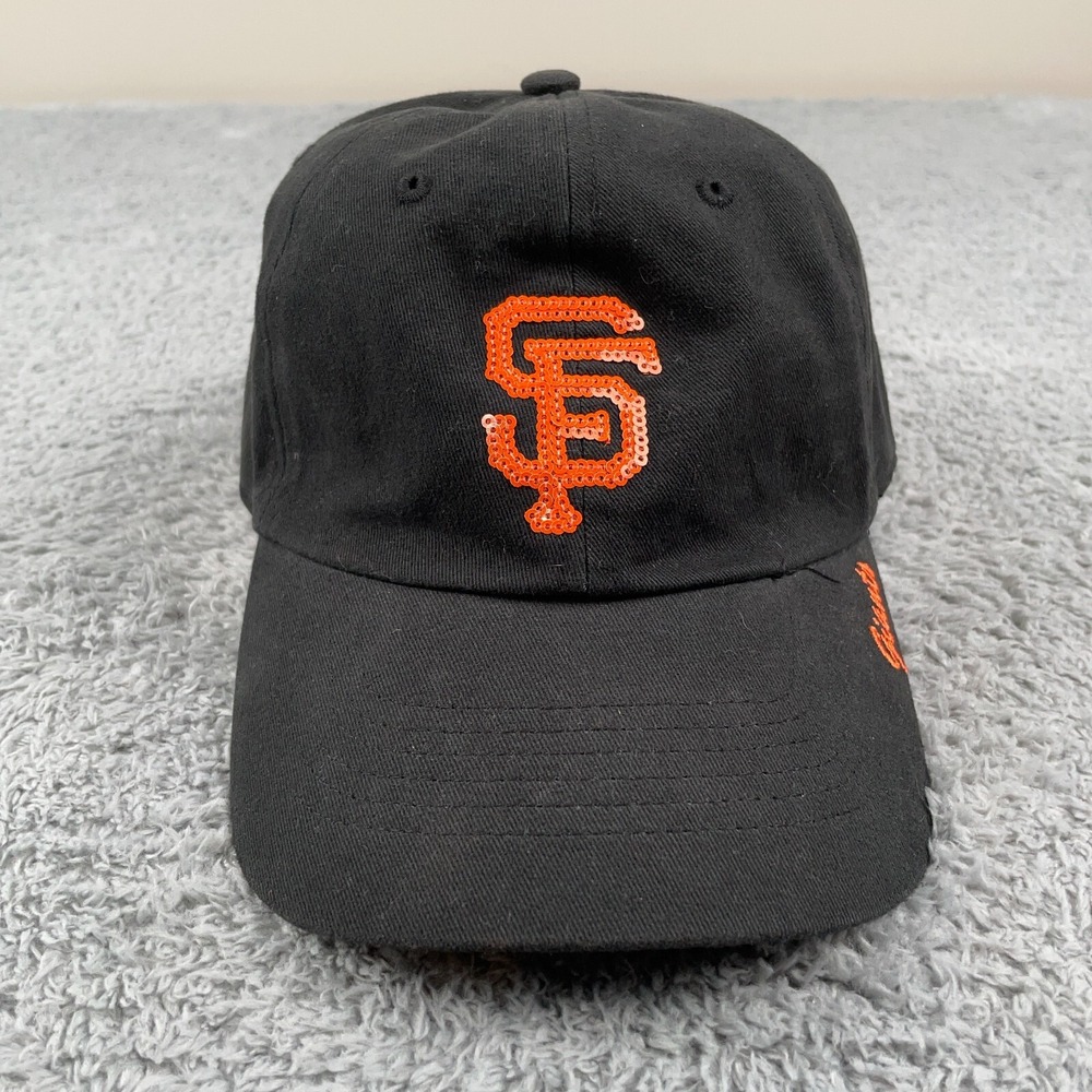 San Francisco Giants Hat Cap Strap Back Black Orange Sequin MLB Baseball Womens